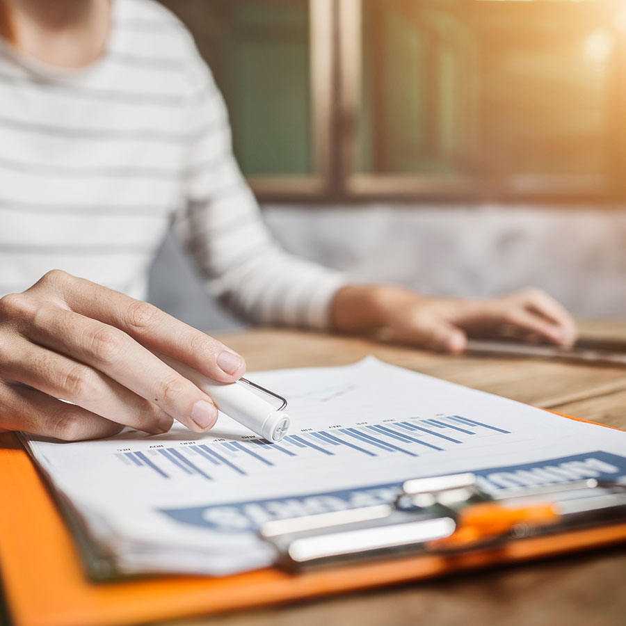 A Man Viewing Financial Charts