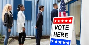 People Standing Outside Voting Room | hoa elections