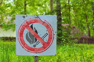 No match fire sign with grass background | fire safety guidelines