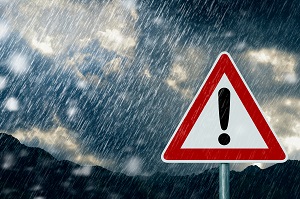 Caution Sign in Bad Weather | hoa emergency preparedness plan