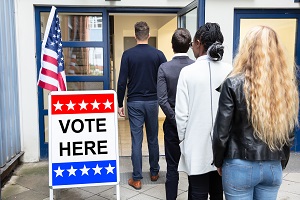 Group Of People Standing At The Entrance Of Voting Room | hoa quorum